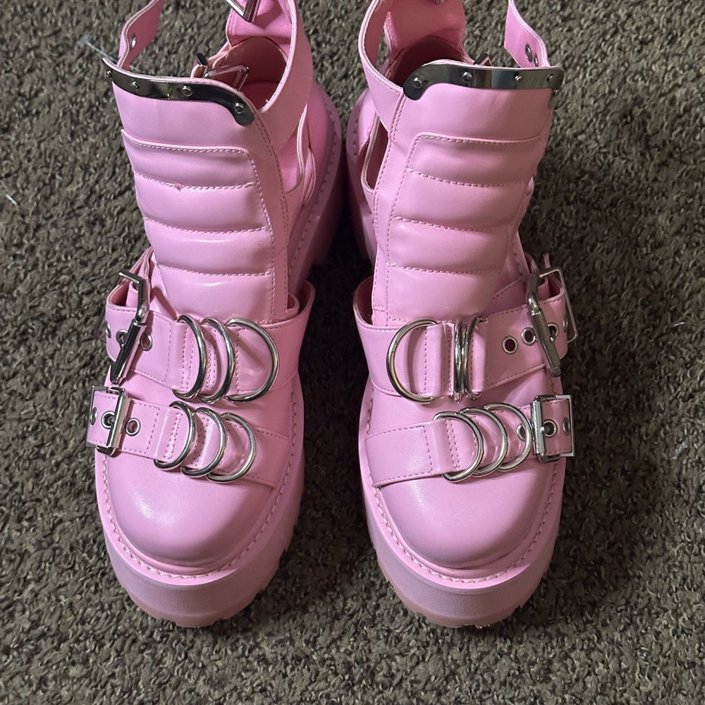 Trendy Pink Platform Boots